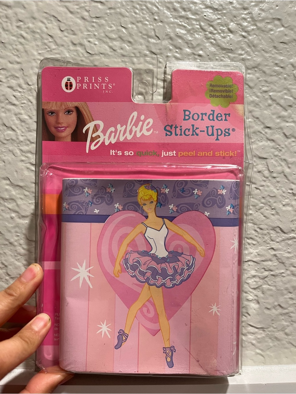 Vintage 2000 Barbie Ballerina Border Stick-Ups Prints New Sealed 15Ft 90s/Y2K